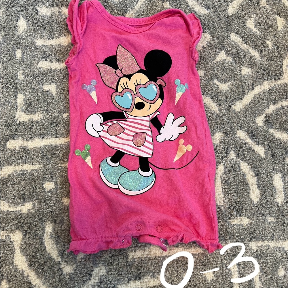 Disney Pink Minnie Mouse Short Sleeve Romper